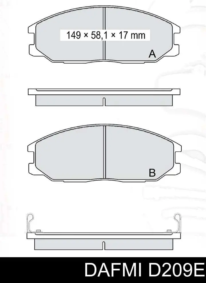 Передні тормозні колодки D209E Dafmi