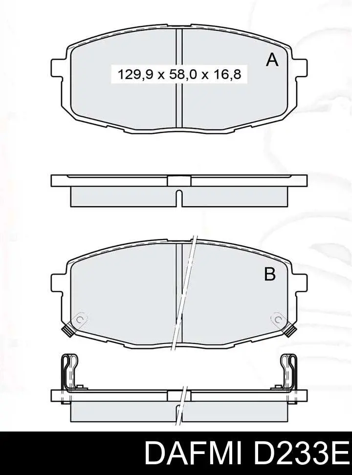 Передні тормозні колодки D233E Dafmi
