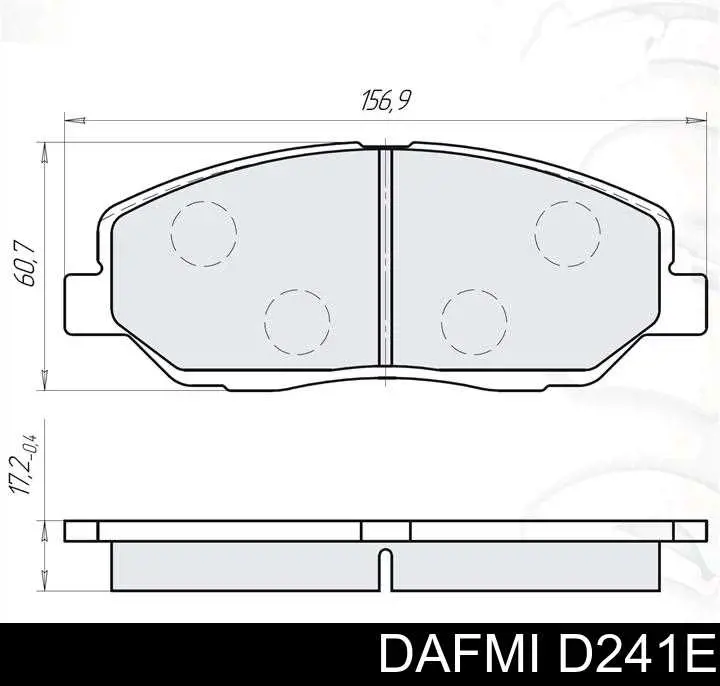 Гальмівні колодки Dafmi D241E ціна, від 17.39 USD