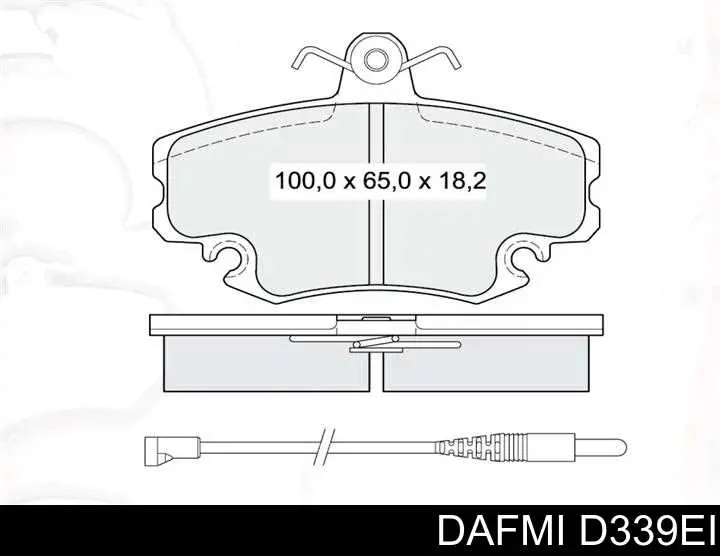 Купити D339EI Dafmi Колодки гальмівні передні, дискові
