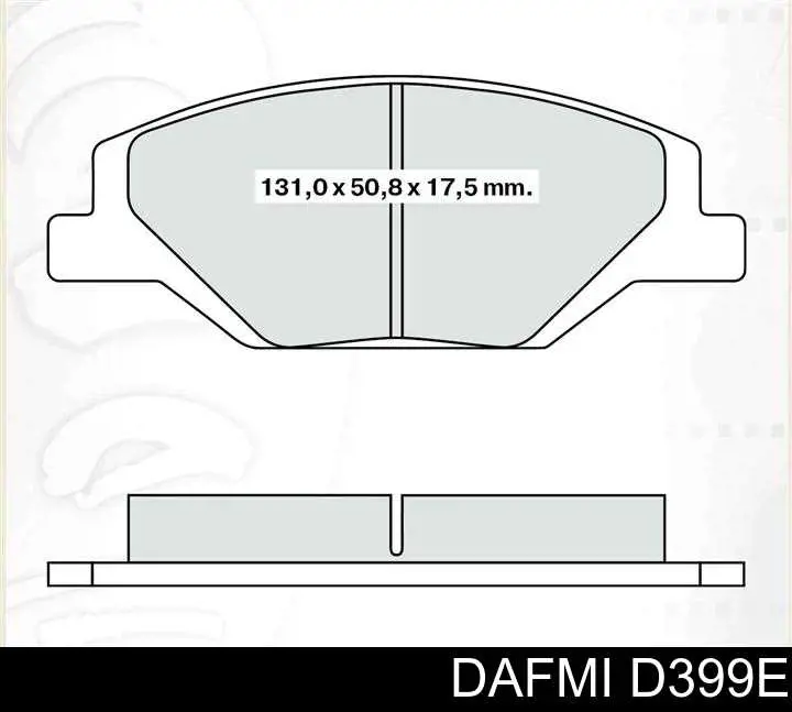 D399E Dafmi Передні гальмівні колодки