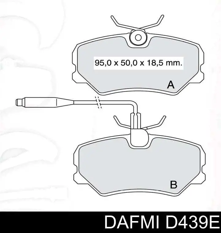 Купити D439E Dafmi Колодки гальмівні передні, дискові