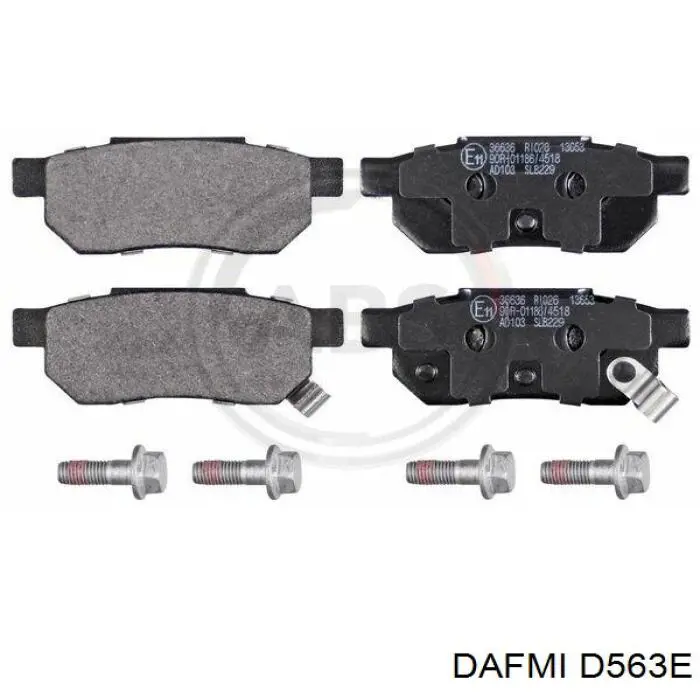 D563E Dafmi колодки гальмові задні, дискові
