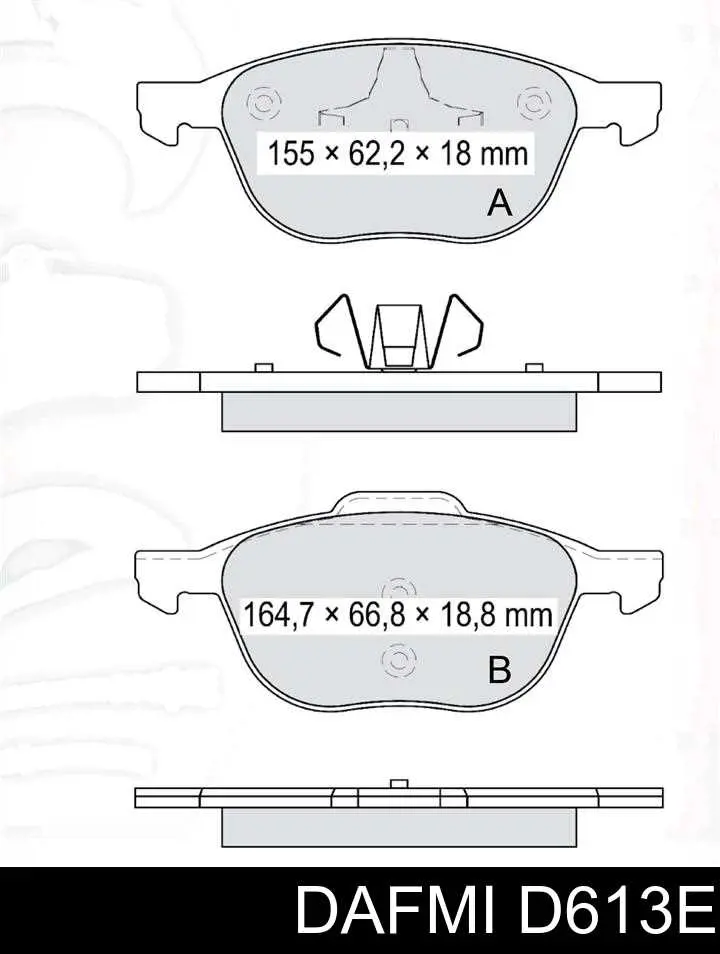 Гальмівні колодки Dafmi D613E ціна, від 15.64 USD