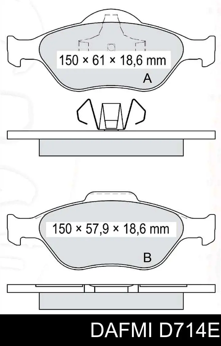 Передні тормозні колодки D714E Dafmi