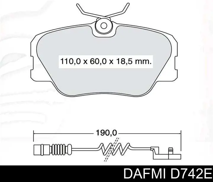 D742E Dafmi Передні гальмівні колодки