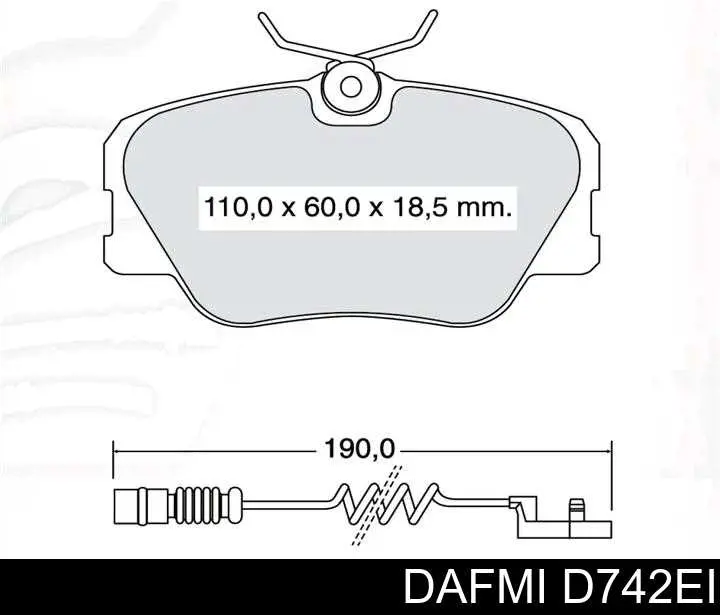 Купити D742EI Dafmi Колодки гальмівні передні, дискові