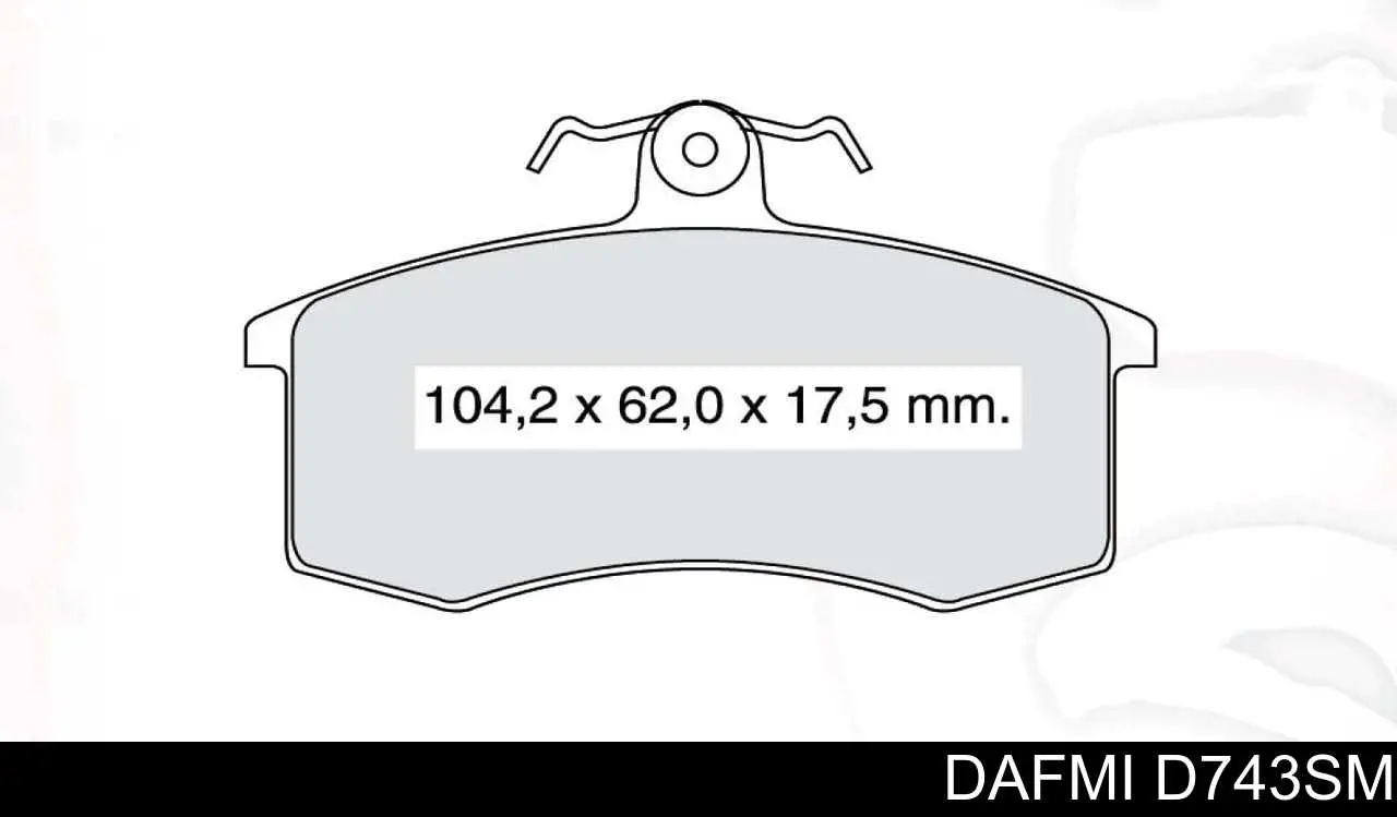 Купити D743SM Dafmi Колодки гальмівні передні, дискові