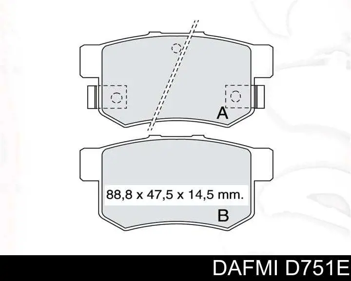 Купити D751E Dafmi Задні колодки