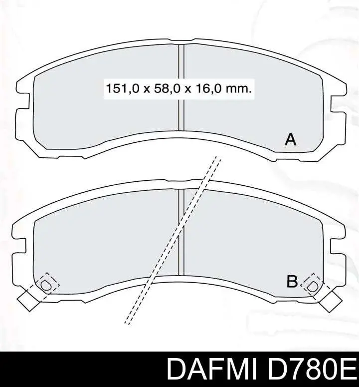 D780E Dafmi Передні гальмівні колодки