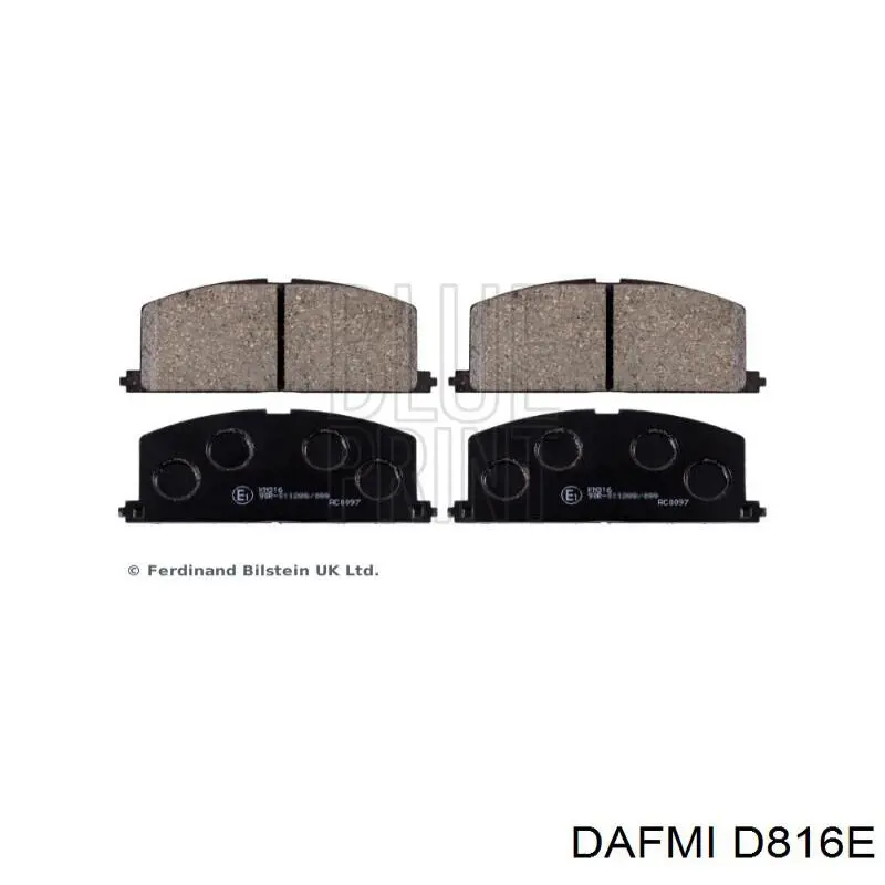 D816E Dafmi колодки гальмівні передні, дискові