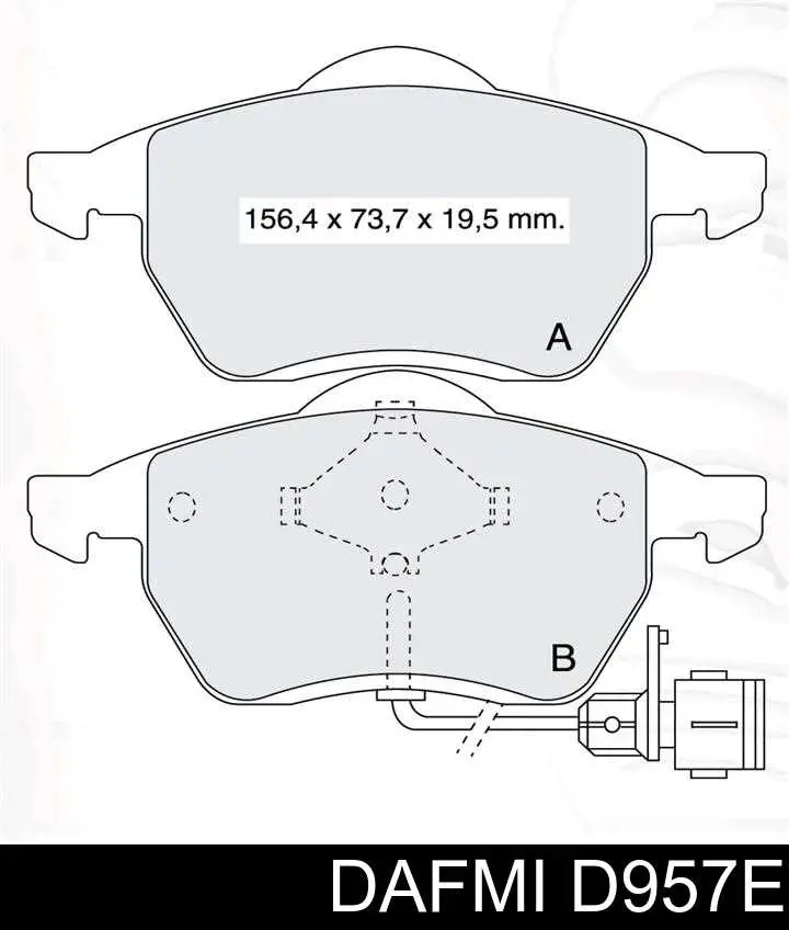 D957E Dafmi Передні гальмівні колодки