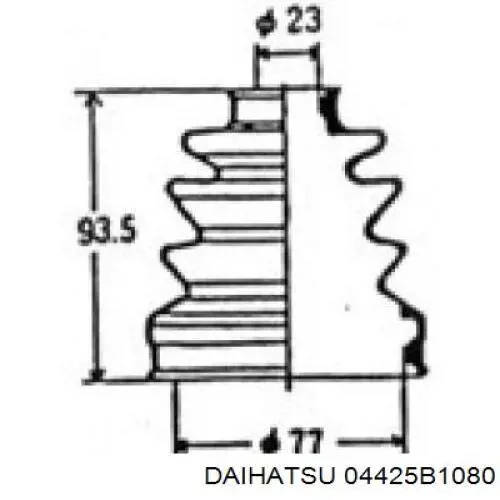 Пильник гранати внутрішній, передній півосі Daihatsu 04425B1080 ціна, від 5.66 USD