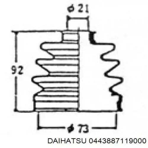 Купити 0443887119000 Daihatsu Пильник шарніра приводу