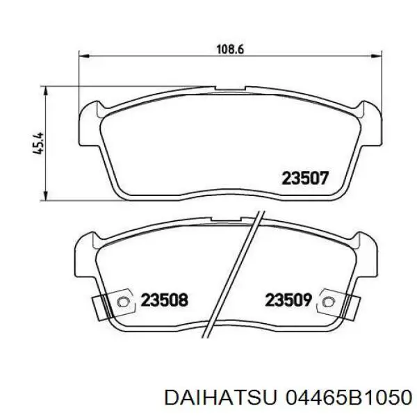 04465B1050 Daihatsu Передні гальмівні колодки