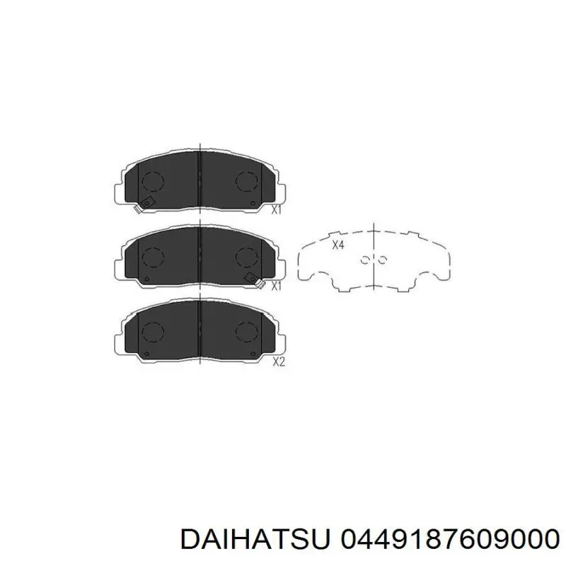 Колодки гальмівні передні, дискові 0449187609000 Daihatsu