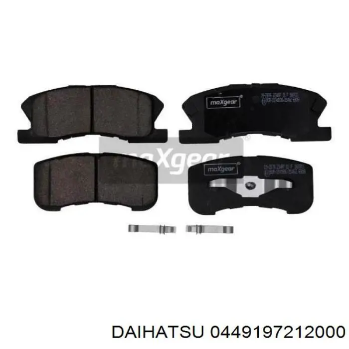 Колодки гальмівні передні, дискові 0449197212000 Daihatsu