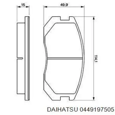 Колодки гальмівні передні, дискові 0449197505000 Daihatsu