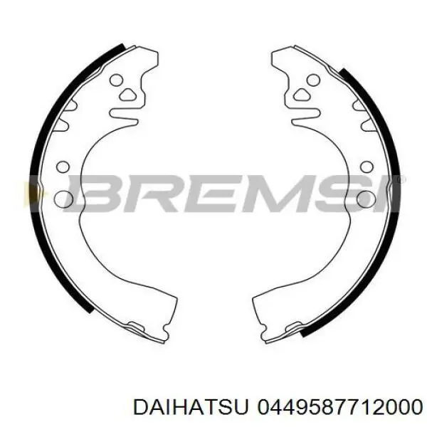 Колодки гальмові задні, барабанні 0449587712000 Daihatsu