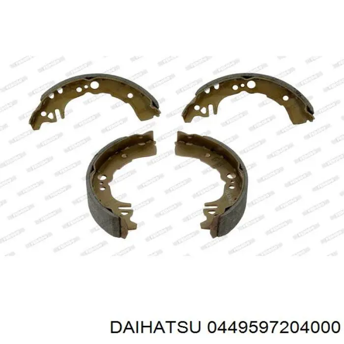 Колодки гальмові задні, барабанні 0449597204000 Daihatsu