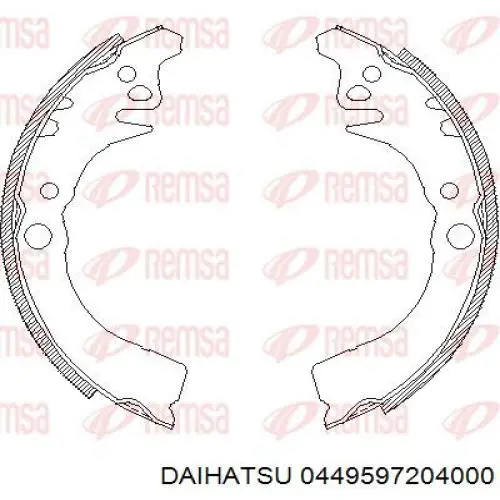 Купити 0449597204000 Daihatsu Колодки гальмові задні, барабанні