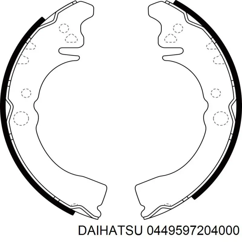 Колодки гальмові задні, барабанні Daihatsu 0449597204000 ціна, від 21.88 USD