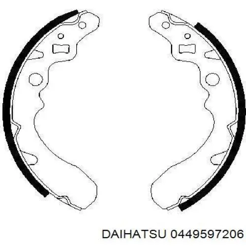 Колодки гальмові задні, барабанні 0449597206 Daihatsu