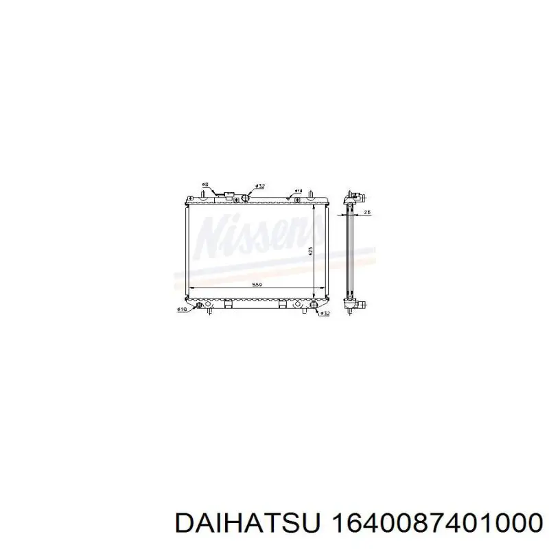Радіатор основний Daihatsu 1640087401000 ціна, від 86.36 USD
