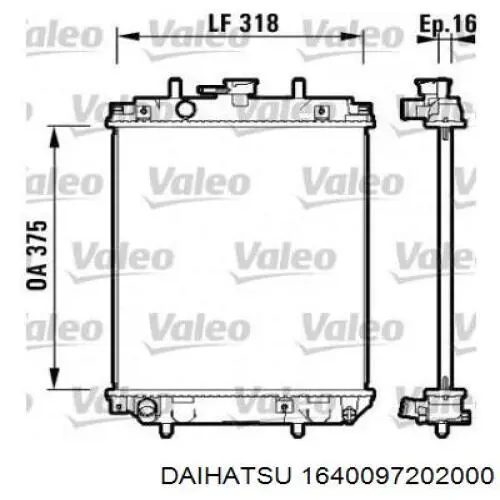 Радіатор 1640097202000 Daihatsu