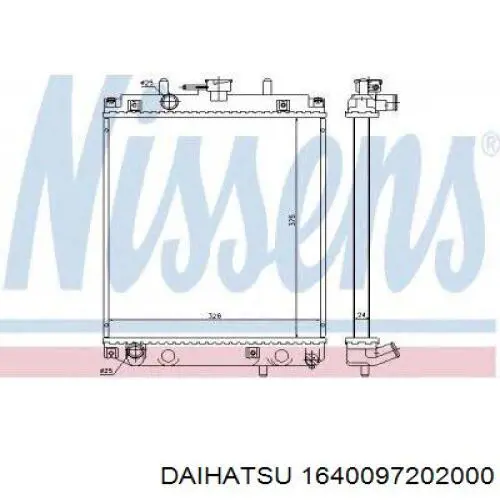 Купити 1640097202000 Daihatsu Радіатор двигуна