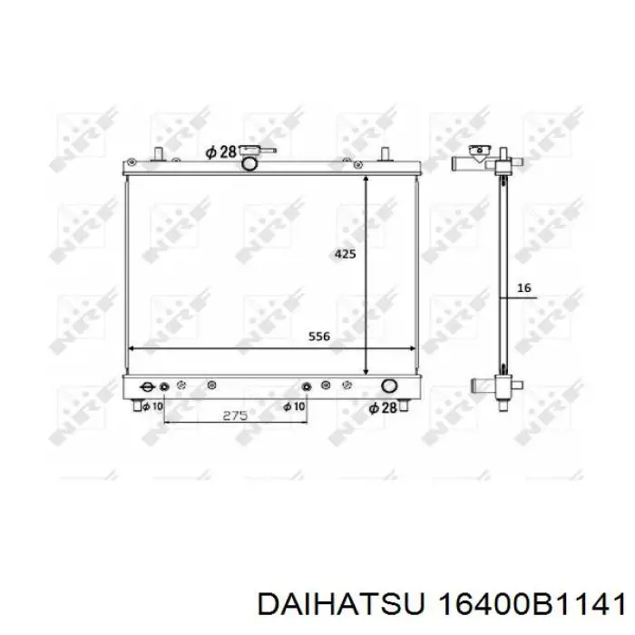 Радіатор охолодження двигуна 16400B1141 Daihatsu