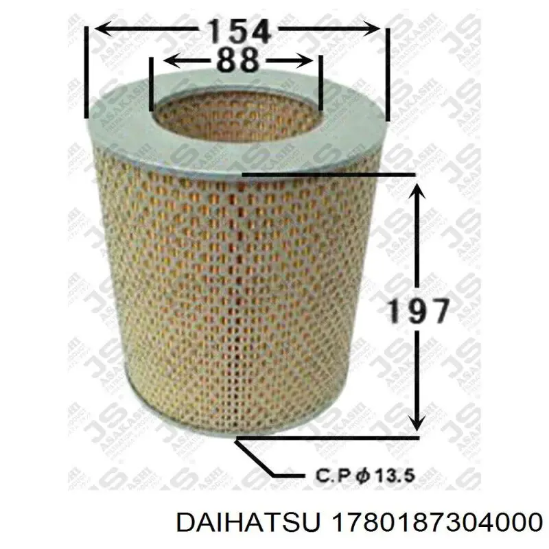 Фільтр повітряний 1780187304000 Daihatsu