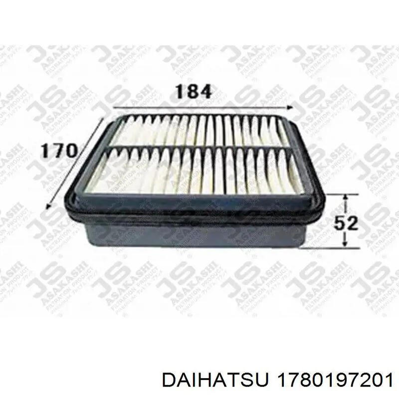 Фільтр повітряний 1780197201 Daihatsu