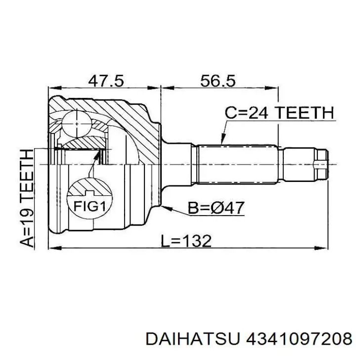 Купити 4341097208 Daihatsu Шарнір приводу зовнішній