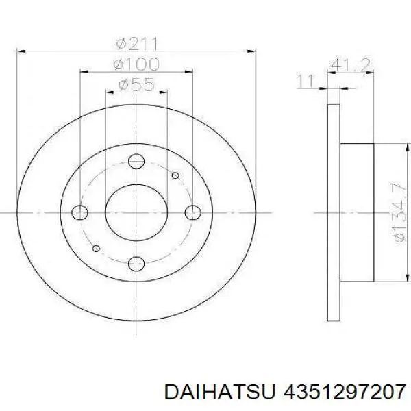 Гальмівні диски передні 4351297207 Daihatsu