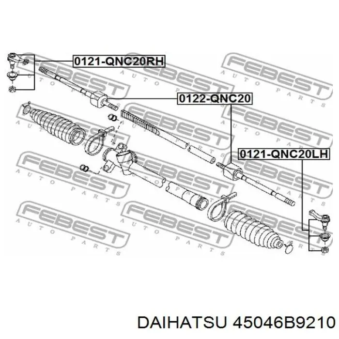 45046B9210 Daihatsu Зовнішній наконечник рульової тяги