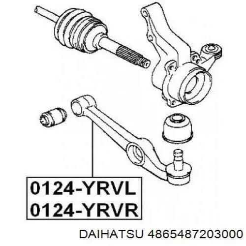 Сайлентблок переднього нижнього важеля 4865487203000 Daihatsu