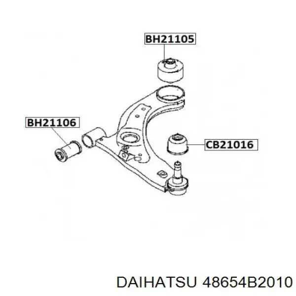 48654B2010 Daihatsu Сайлентблок переднього нижнього важеля