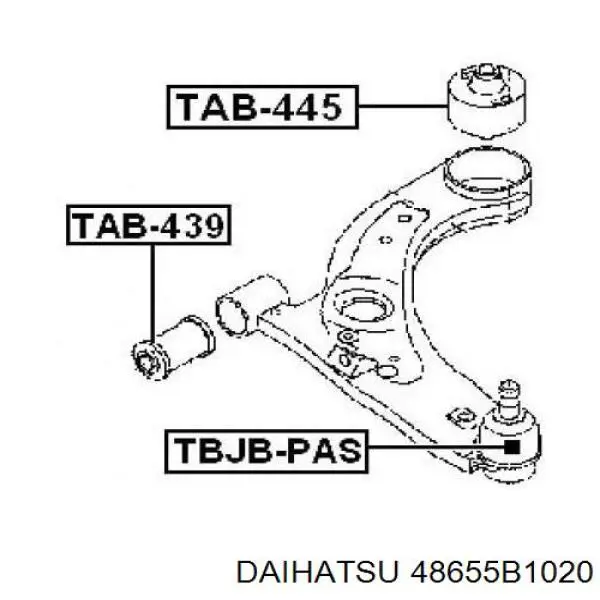 Сайлентблок переднього важеля 48655B1020 Daihatsu