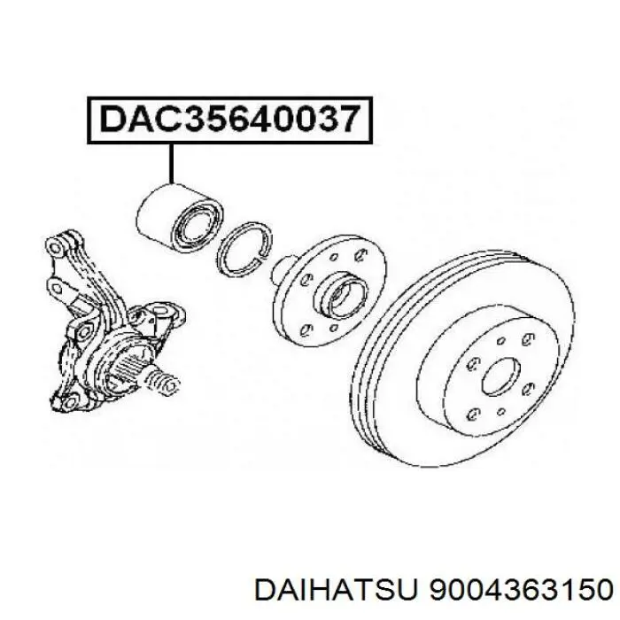 Комплект підшипник маточини передньої Daihatsu 9004363150 ціна, від 22.99 USD