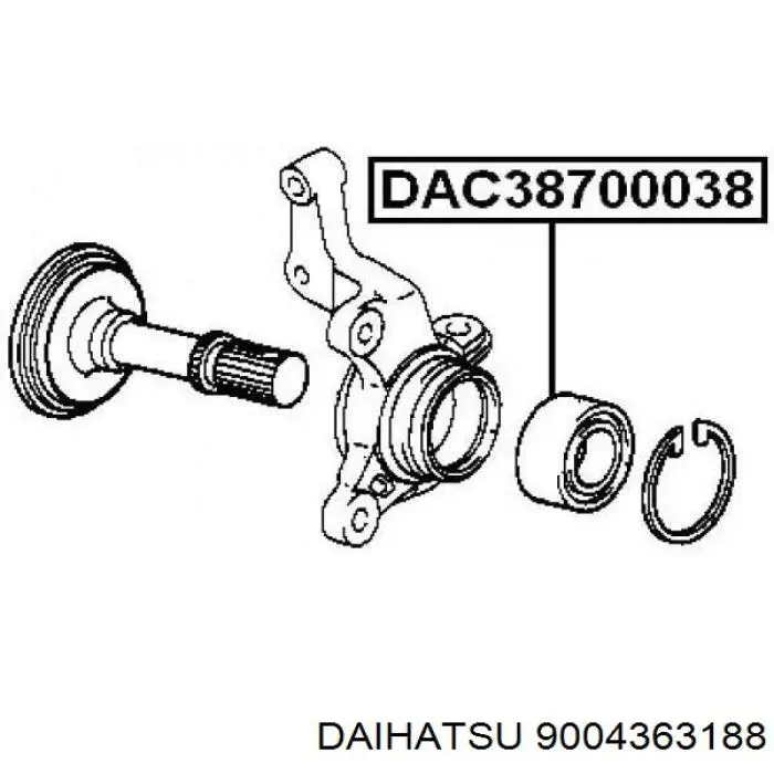 9004363188 Daihatsu Підшипник маточини передньої
