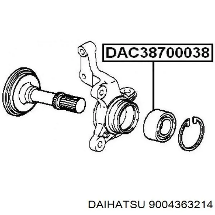 Купити 9004363214 Daihatsu Підшипник ступиці передньої
