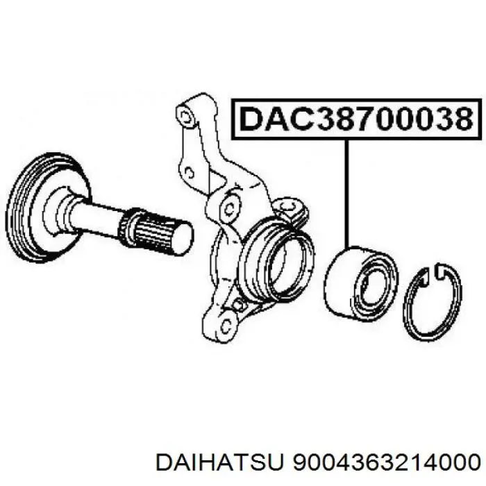 Купити 9004363214000 Daihatsu Підшипник ступиці передньої
