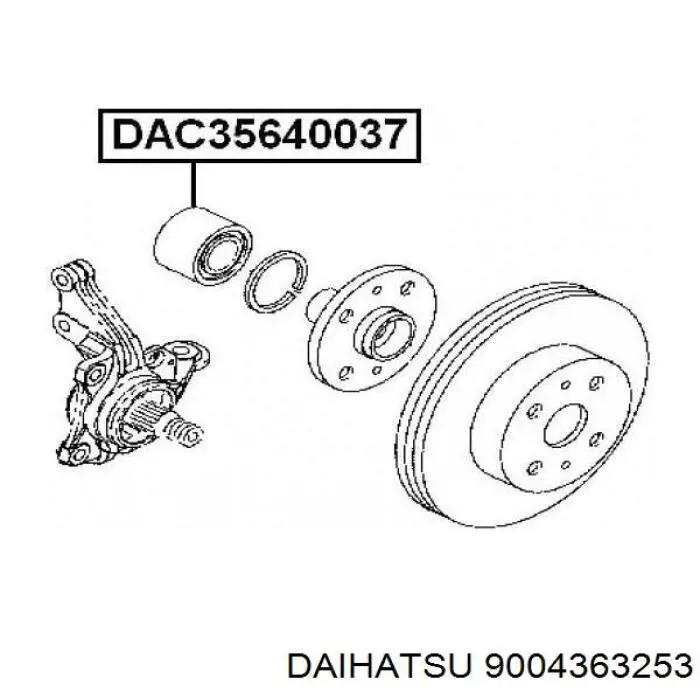 Комплект підшипник маточини передньої Daihatsu 9004363253 ціна, від 16.71 USD
