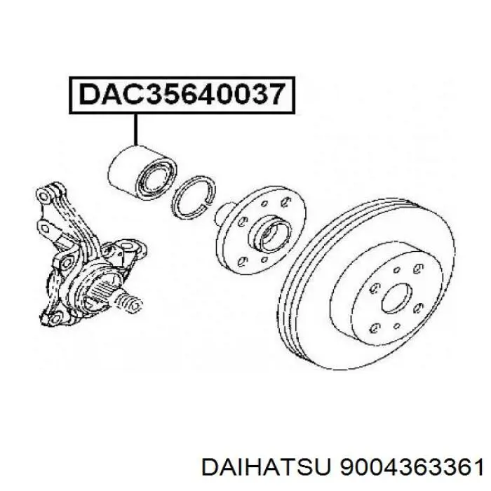 Підшипник маточини передньої 9004363361 Daihatsu