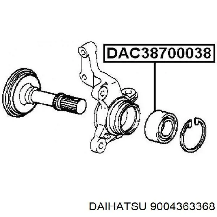 Комплект підшипник маточини передньої Daihatsu 9004363368 ціна, від 22.66 USD