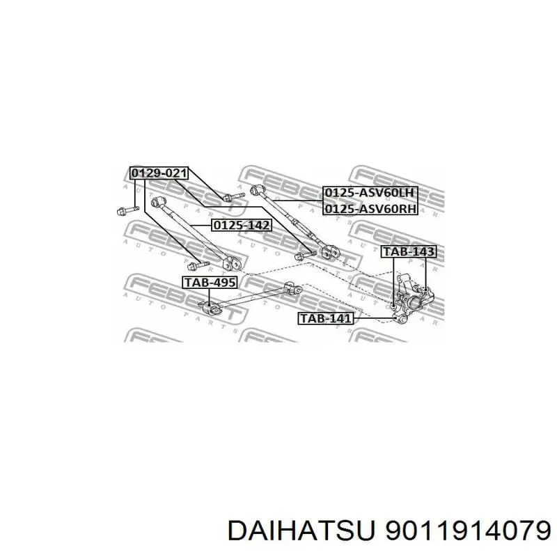 Болт кріплення заднього нижнього важеля, зовнішній 9011914079 Daihatsu