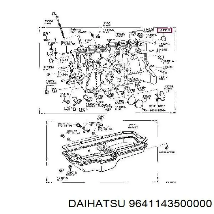 Купити 9641143500000 Daihatsu Заглушка блоку циліндрів