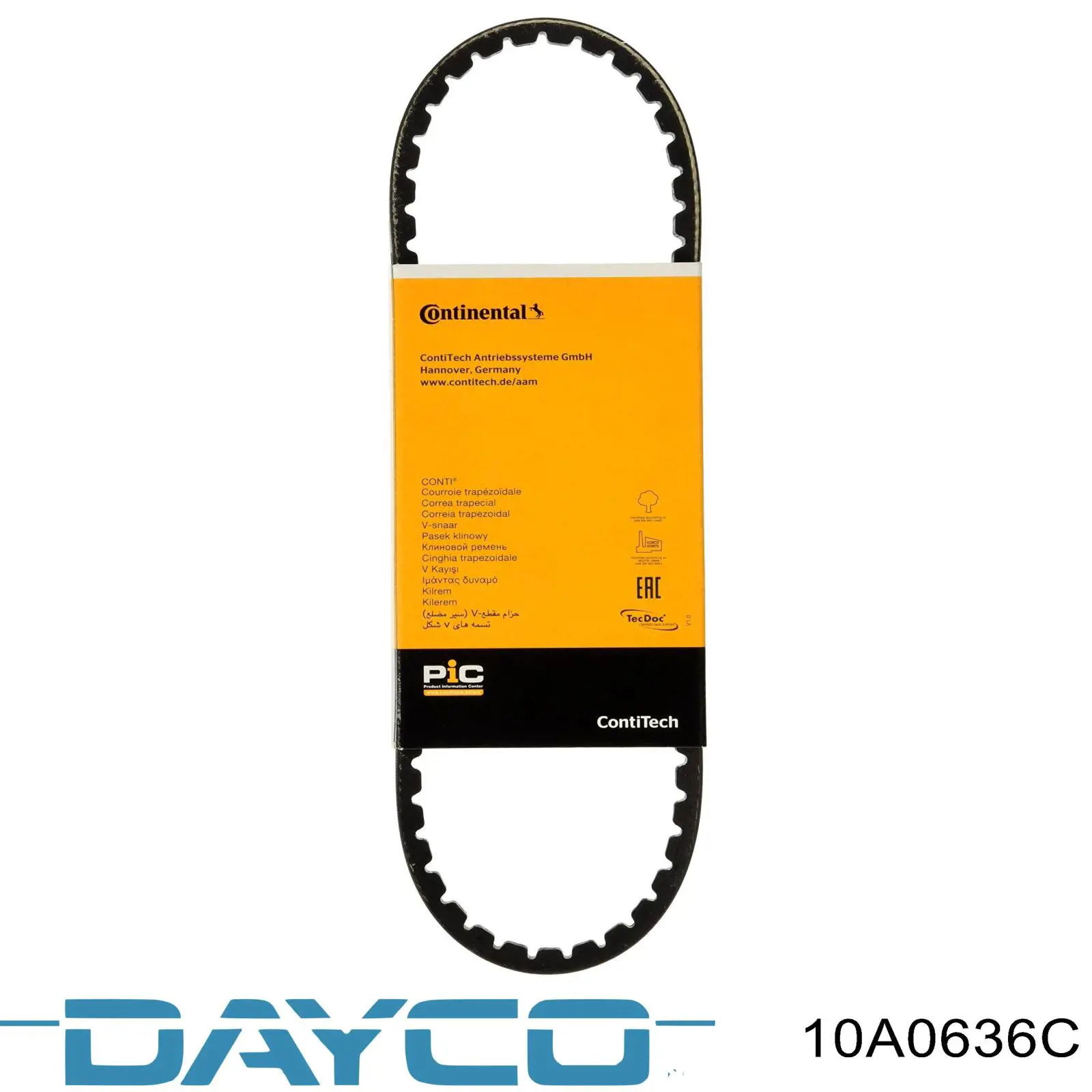 Ремінь генератора 10A0636C Dayco