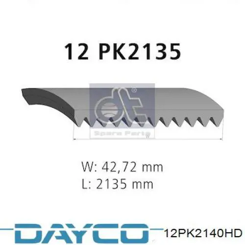 Купити 12PK2140HD Dayco Ремінь генератора